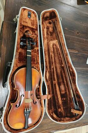 V131p Glaesel 1980 Violin With Bow And Case
