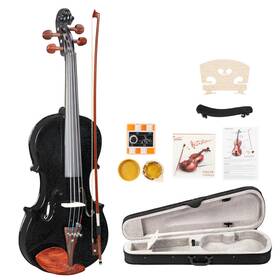 Gv103 Glarry 629722700311 4/4 Spruce Panel Violin Matte Black