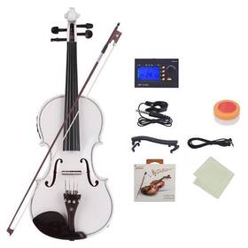 Gv102 Glarry 629722789415 4/4 Solid Wood Eq Violin Case Bow Strings Shoulder Rest White