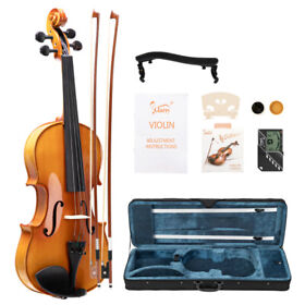 Gv401 Glarry 4/4 Acoustic Violin Kit Varnish With Square Case 2 Bows 3 In 1 Digit