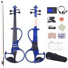 Gqu8595956693314nk Ammoon Solid Electric Silent Violin Blue Case Tuner 635946673010