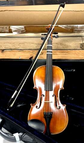 120916-32 Hans Wagner Vintage German 1/4 Size Violin With Case And Bow Mod # Sh