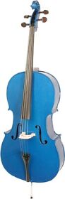 1490abu Harlequin 4-string Full Size 4/4 Cello By Stentor In Blue #1490abu With Case&bow