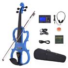 Ivb8196891105664ql Ammoon Solid Wood Silent Electric Violin Fiddle Blue 799899066067