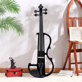 Jt-10017369 Juhomiee 4/4 Electric Violin Set For Beginners - Black Strings Piano Finish