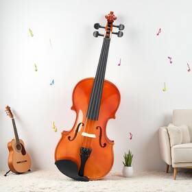 Juhomiee Jt-27113115 1/8 Kids Acoustic Violin Set - Maple Wood Strings Shoulder Rest Natural