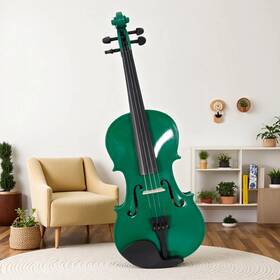 Jt-31954784 Juhomiee 4/4 Full Size Acoustic Violin Set For Beginners - Case Bow Rosin Green