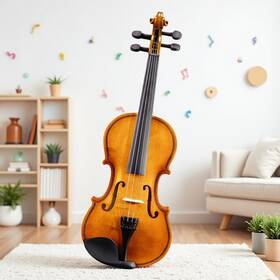 Jt-32461931 Juhomiee 1/4 Kids Acoustic Violin Set For Beginners - Strings Rest Mute Gloss Natural
