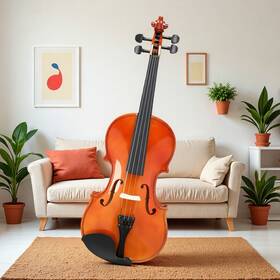 Juhomiee Jt-36379191 1/2 Size Kids Acoustic Beginners Violin Set - Shoulder Rest Gloss Natural