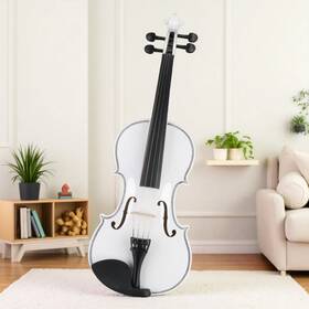 Jt-90386155 Juhomiee 4/4 Full Size Acoustic Violin Set - Shoulder Rest Strings Mute White