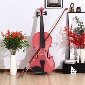 Jt-96899286 Jutoop 3/4 Kids Acoustic Violin Set With Pink Color Case Bow And Rosin