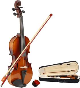 Kcelarec 313053440410 1/2 Acoustic Violin With Case Bow Rosin Natural Beginner For 9-10 Years