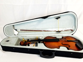 Kmise Violin Full Size 4/4 Solid Wood Fiddle Set For Adults Beginners Students