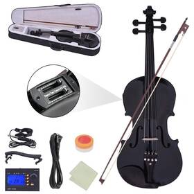 Ktviolineq056 Ktaxon Acoustic Electric Violin 4/4 With Eq Preamp And Ebony Accessories Fu