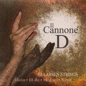Larsen 813605013937 Il Cannone Violin D String - Silver/synthetic Medium