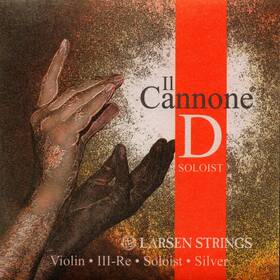 Larsen 813605013968 Il Cannone Soloist Violin D String - Silver/synthetic Medium
