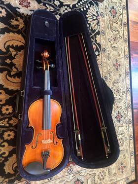 Lisle Collection Lc190 Handmade Violin 4/4 Brown With Chinrest Bow Case And Rosin