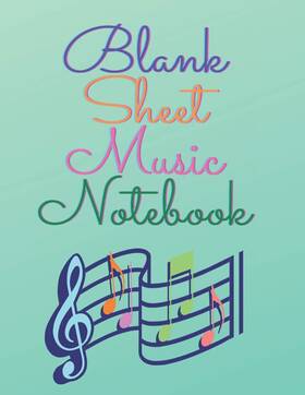 Majosta 798527401806 Blank Sheet Music Notebook Wide Staff Manuscript Paper Mus