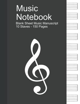 Majosta 798738107566 Music Notebook Standard Manuscript Paper Blank Staff Book 10 St