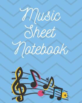 Majosta 798749426304 Music Sheet Notebook Blank Book For Lessons 5 Staves Per