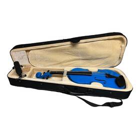 200111535 Mendini By Cecilio Mv-blue 22 Inch Violin And Bow With Case Metallic Blue