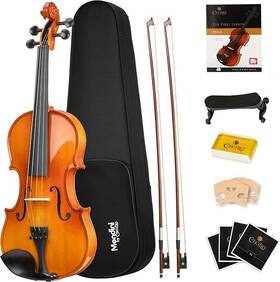 4mv400 Mendini By Cecilio 1/4mv400 Sr Violin Set For Beginner Hard Case Rosin Size 1/4 - Varnish