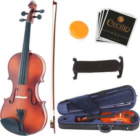 Mendini By Cecilio 796575176300 Violin With Hard Case For Kids And Adults 4/4 - Black Antique