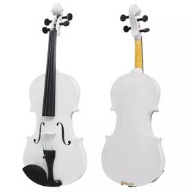 Mendini By Cecilio 847848012396 1/4 Mv Violins With Case Bow Extra Strings Tuner And Book - White