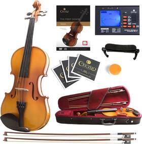 Mendini By Cecilio 847848014079 Mv400 Violin 1/4 Size Maple Varnish