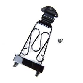 Mlaval Guitar Parts 790518270537 Fency Trapeze Tailpiece For Hollow Body Archtop Jazz Black