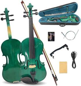 Music-life 445006780724 Electric Violin 4/4 Full Size 4 String Acoustic Spruce Maple Ebony Wood W