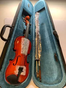 Mustar U6010700200 Violin 4/4 For Beginners With Bow Rosins Hard Case Fingerboard Stickers