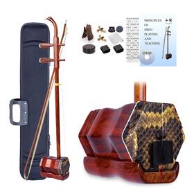 Muyiyang 768924841986 Chinese Rosewood Erhu-2-string Violin Fiddle Musical Instrument With Book Dvd