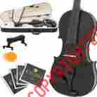 Mv-black 8mv-black Mendini Full Size 1 8 Student Violin Metallic Black Shoulderrest Case Bow 847848011702