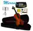 Mv100ps Merano 4 Full Size Student Violin With Case And Bow Extra Set Of Strings Rest 813794013398
