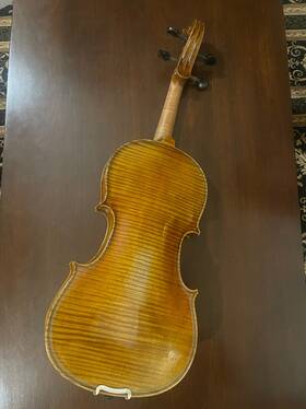 No Label Vp-900p Pro. Antique Style 4/4 Highly Flamed One Piece Back Violin Bow Rosin Case #103