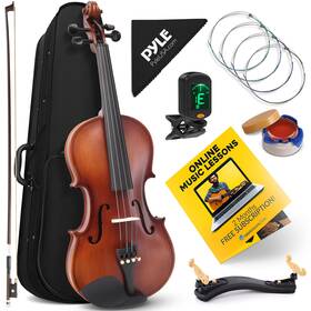 Pyle Pgviln20.5 Full Size Beginner Violin 4/4 23-inch Student Brown