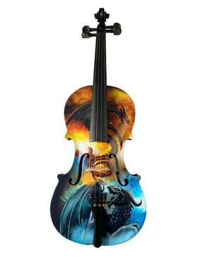 Rozannas Violins 636684982297 Dragon Black Violin Outfit 4/4