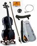 Skyvn201bkcb-4-4 Sky Full Size Black Violin Lightweight Case Brazilwood Bow