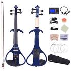 Tej2324559972867bu Ammoon Blue Full Size Electric Silent Violin Fiddle 718760155365