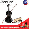 Tho865094 Zoncar New Acoustic Violin Case Bow Rosin Black 775063865094