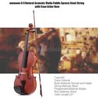 Usg6439514924552wc Ammoon Natural Acoustic Violin Fiddle Spruce With Case 602720142277