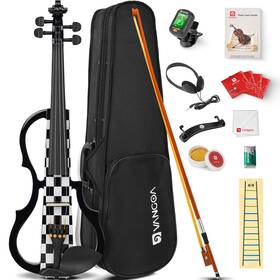 Avve-4l Vangoa Left Handed Electric Violin 4/4 Full Size Silent Electronic Fiddle Fo
