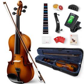 C1000399 Vangoa Violin 4/4 Full Size Set Fiddle Handcrafted Starter Acoustic Violins Kit Wit