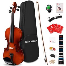 C1000414 Vangoa Violin 4/4 Full Size Fiddle Set Handcrafted Spruce Acoustic Violins Bundle K