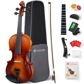 C1000438 Vangoa Violin 4/4 Full Size Set Fiddle Handcrafted Starter Acoustic Violins Kit Wit