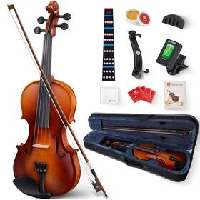 C1000441 Vangoa 1/4 Size Violin Set For Beginners Handcrafted Fiddle Outfit With Solid Wood B