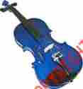 Vh-tblu Helmke Viotti Violin Fiddle 4 Transparent Blue W Case Bow Rosin Extra Strings