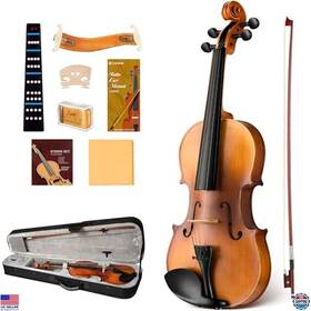 Evus-cy000402-1 Visit The Cahaya Store 4/4 Full-size Beginner Violin Kit Solid Wood Hard Case Bow Strings