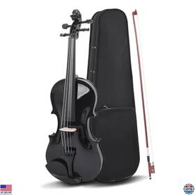 Wi0192d0001 Visit The Dawot Store Full-size 4/4 Black Acoustic Violin Set - Complete Kit For Beginners And Adults